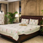 Pink & Yellow Floral Quilted Reversible Bedcover – King Size